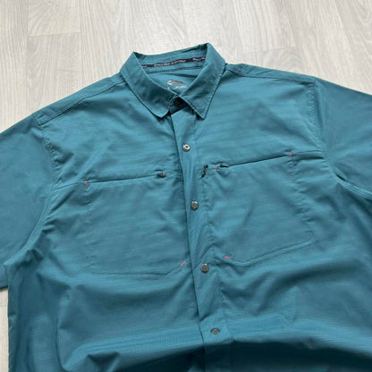 VINTAGE Y2K SHORT SLEEVE UTILITY SHIRT BLUE