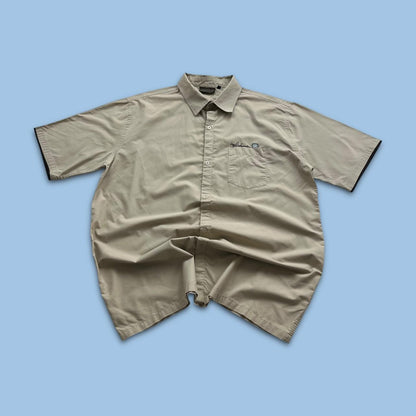 VINTAGE Y2K BILLABONG BUTTON UP SHORT SLEEVE SHIRT BEIGE