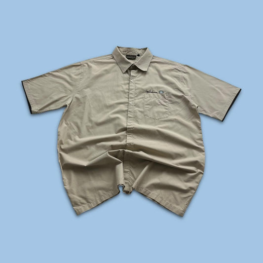 VINTAGE Y2K BILLABONG BUTTON UP SHORT SLEEVE SHIRT BEIGE