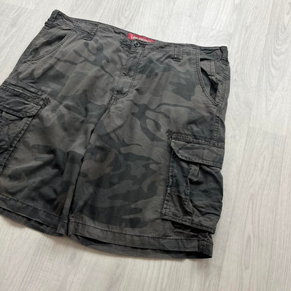 VINTAGE Y2K LEE BAGGY LOOSE CAMO SHORTS BLACK