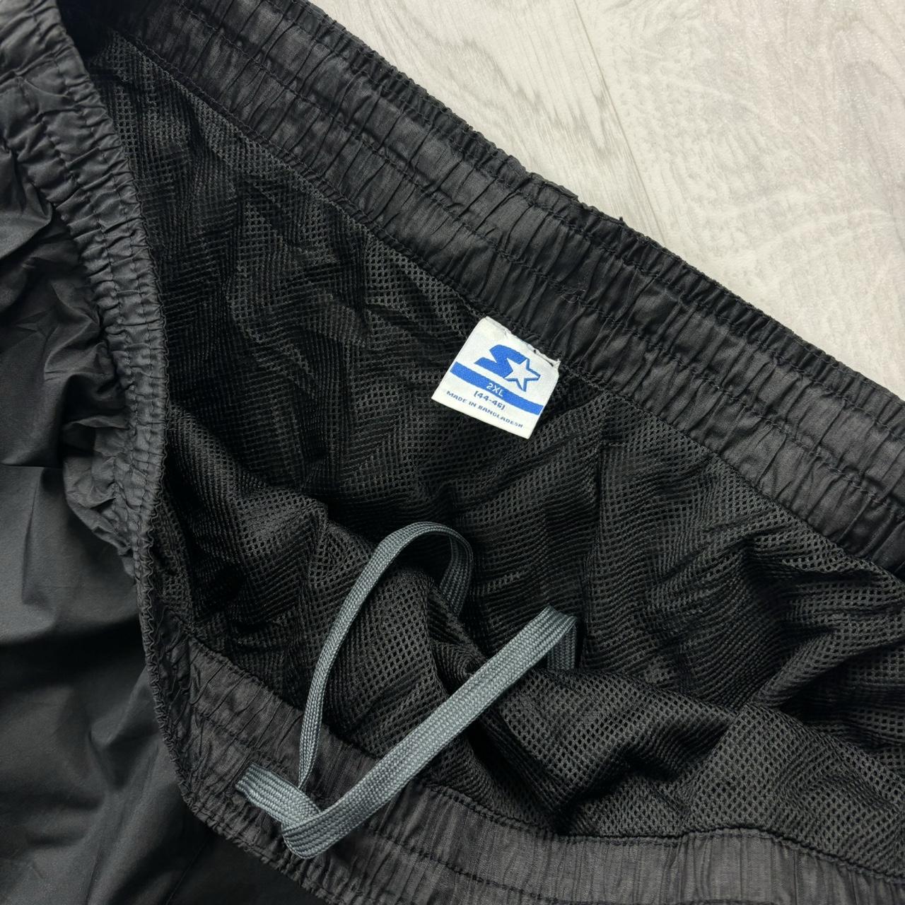 VINTAGE Y2K STARTER WIDE LEG TRACKSUIT BOTTOMS BLACK
