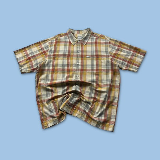 VINTAGE Y2K QUIKSILVER CHECKERED SHORT SLEEVE SHIRT MULTI