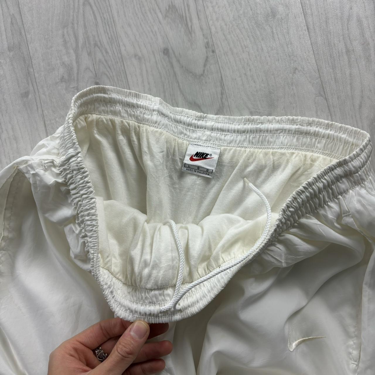 VINTAGE 90s NIKE BAGGY TRACKSUIT BOTTOMS WHITE