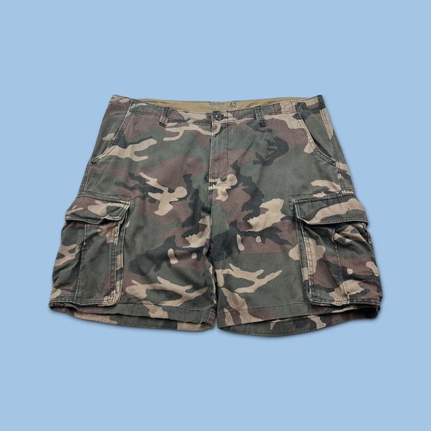 VINTAGE Y2K OLD NAVY BAGGY CAMO CARGO SHORTS KHAKI GREEN