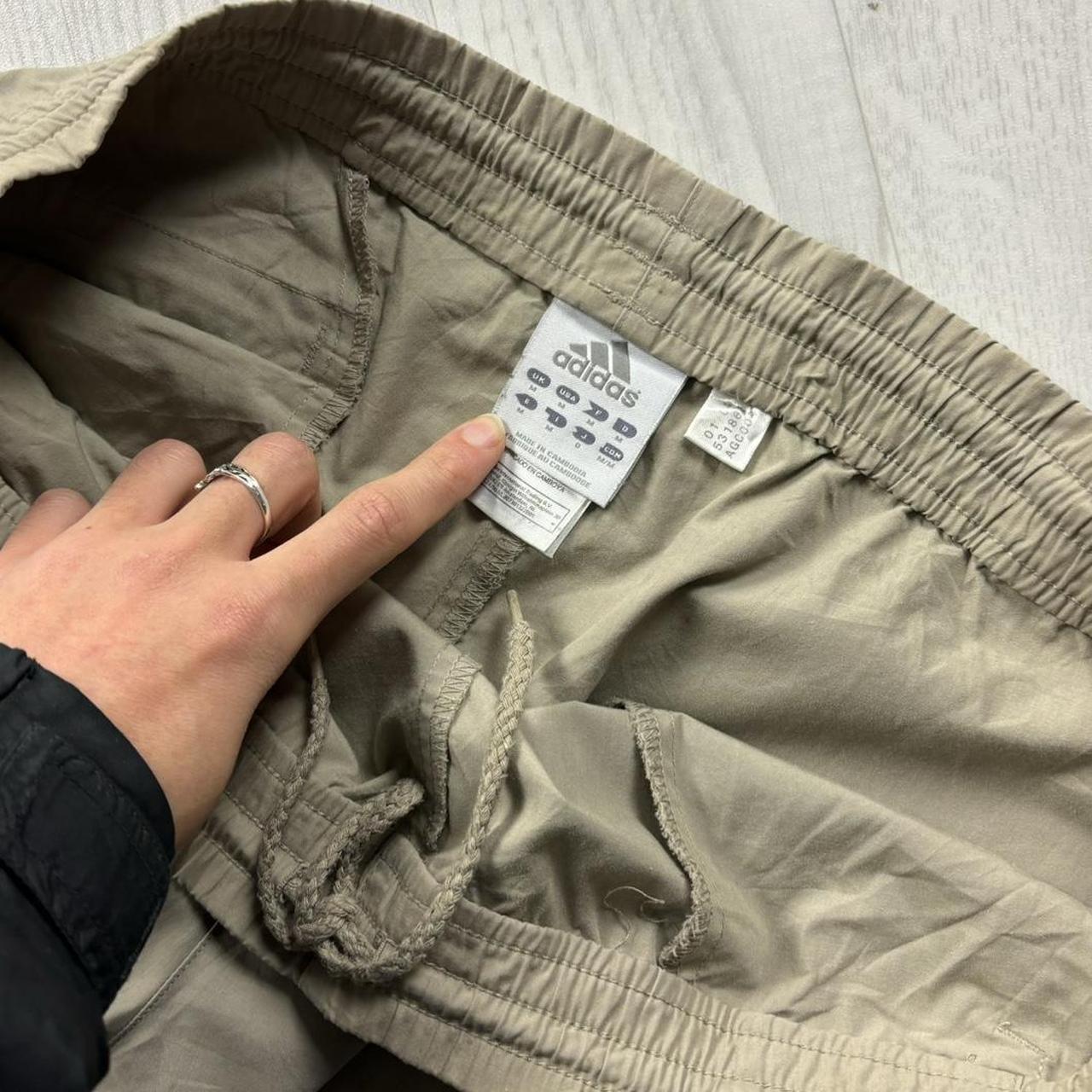 VINTAGE Y2K ADIDAS BAGGY TRACKSUIT BOTTOMS BEIGE / SAND