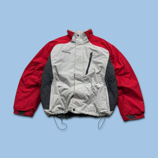 VINTAGE 00s COLUMBIA TECHNICAL UTILITY SKI JACKET GREY RED