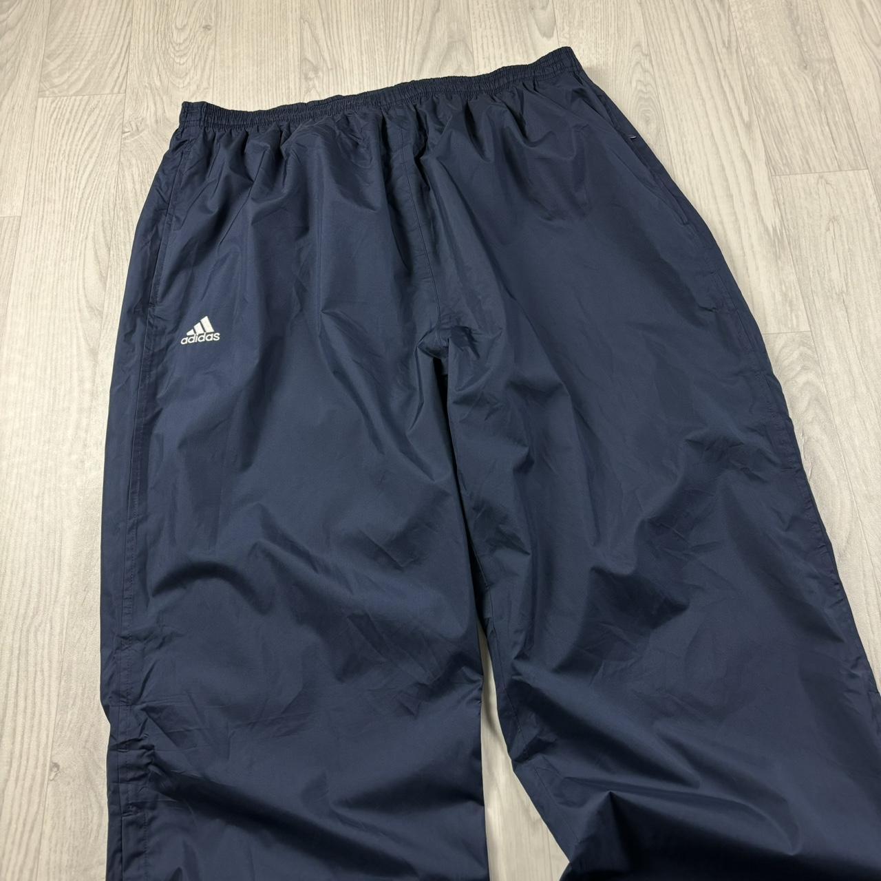 VINTAGE Y2K ADIDAS TEAM BAGGY TRACKSUIT BOTTOMS NAVY
