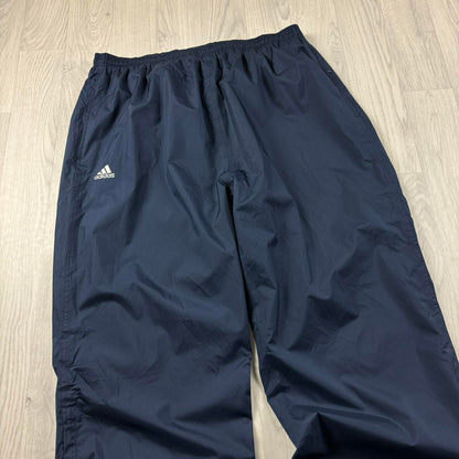 VINTAGE Y2K ADIDAS TEAM BAGGY TRACKSUIT BOTTOMS NAVY