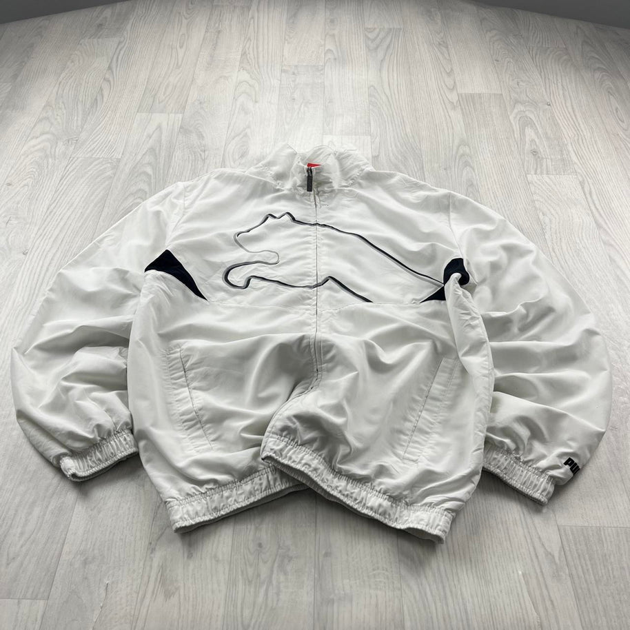 VINTAGE Y2K PUMA ZIP UP TRACK JACKET WHITE