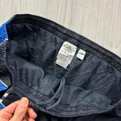 VINTAGE Y2K ADIDAS BAGGY TRACKSUIT BOTTOMS CHARCOAL GREY / BLUE