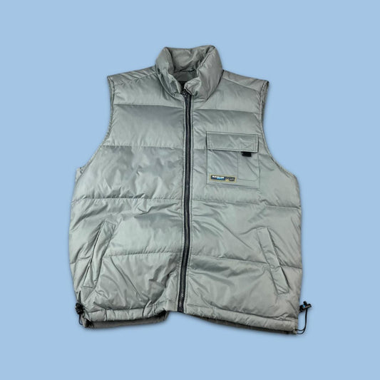 VINTAGE Y2K QUIKSILVER PADDED GILET JACKET GREY