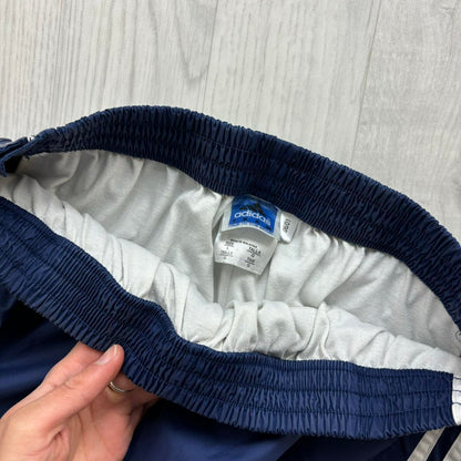 VINTAGE Y2K ADIDAS BAGGY POPPER TRACKSUIT BOTTOMS NAVY BLUE