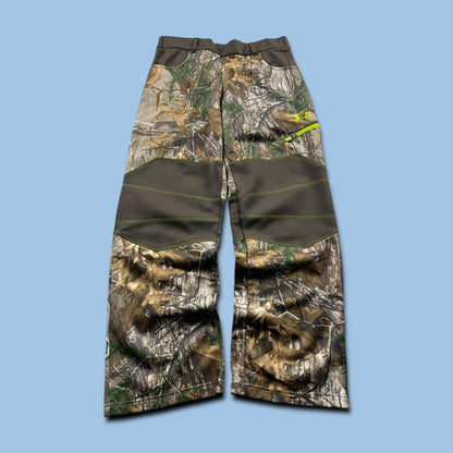 VINTAGE UNDER ARMOUR REALTREE BAGGY LOW RISE CAMO SWEAT PANTS BROWN