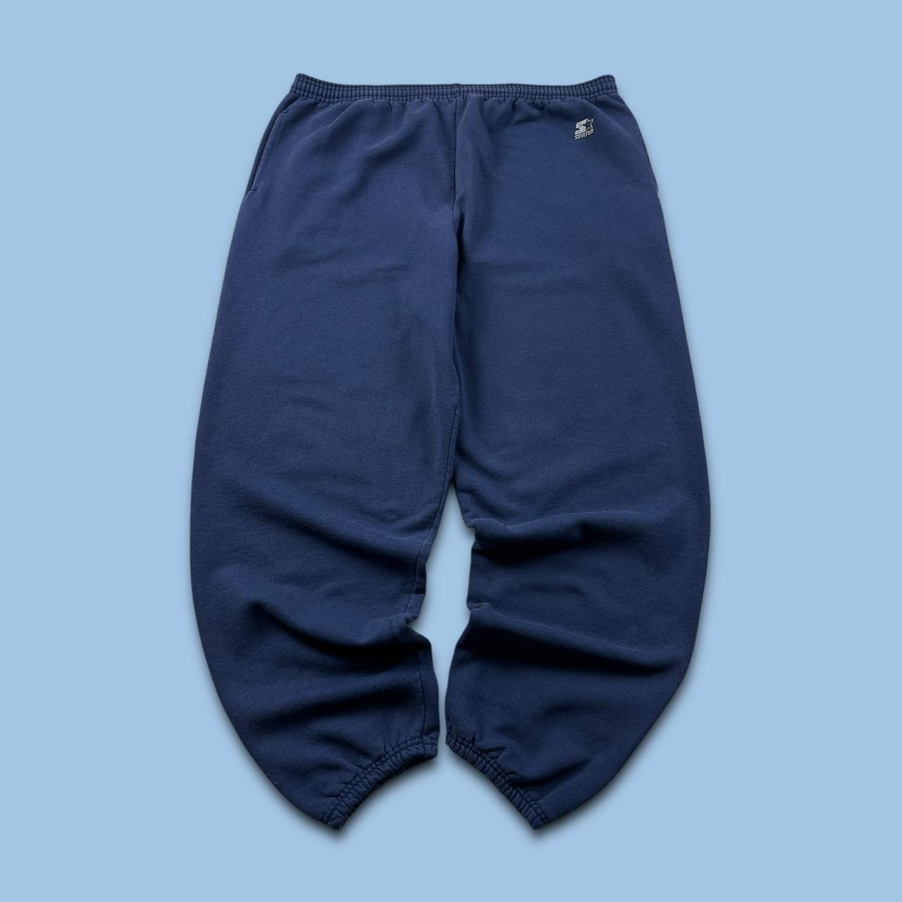 VINTAGE Y2K STARTER BAGGY COTTON SWEATPANTS NAVY