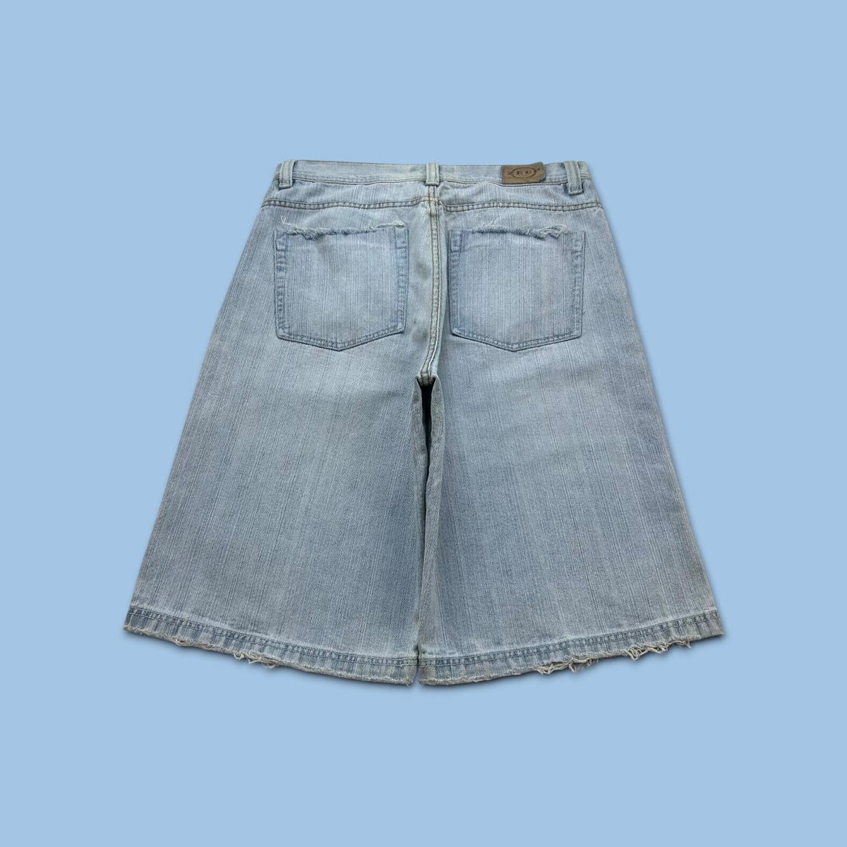 VINTAGE Y2K ZEEP BAGGY DENIM JORTS BLUE
