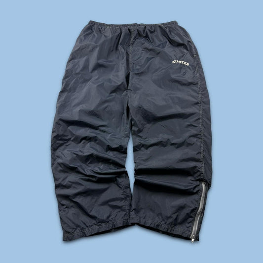 VINTAGE Y2K STARTER WIDE LEG TRACKSUIT BOTTOMS NAVY
