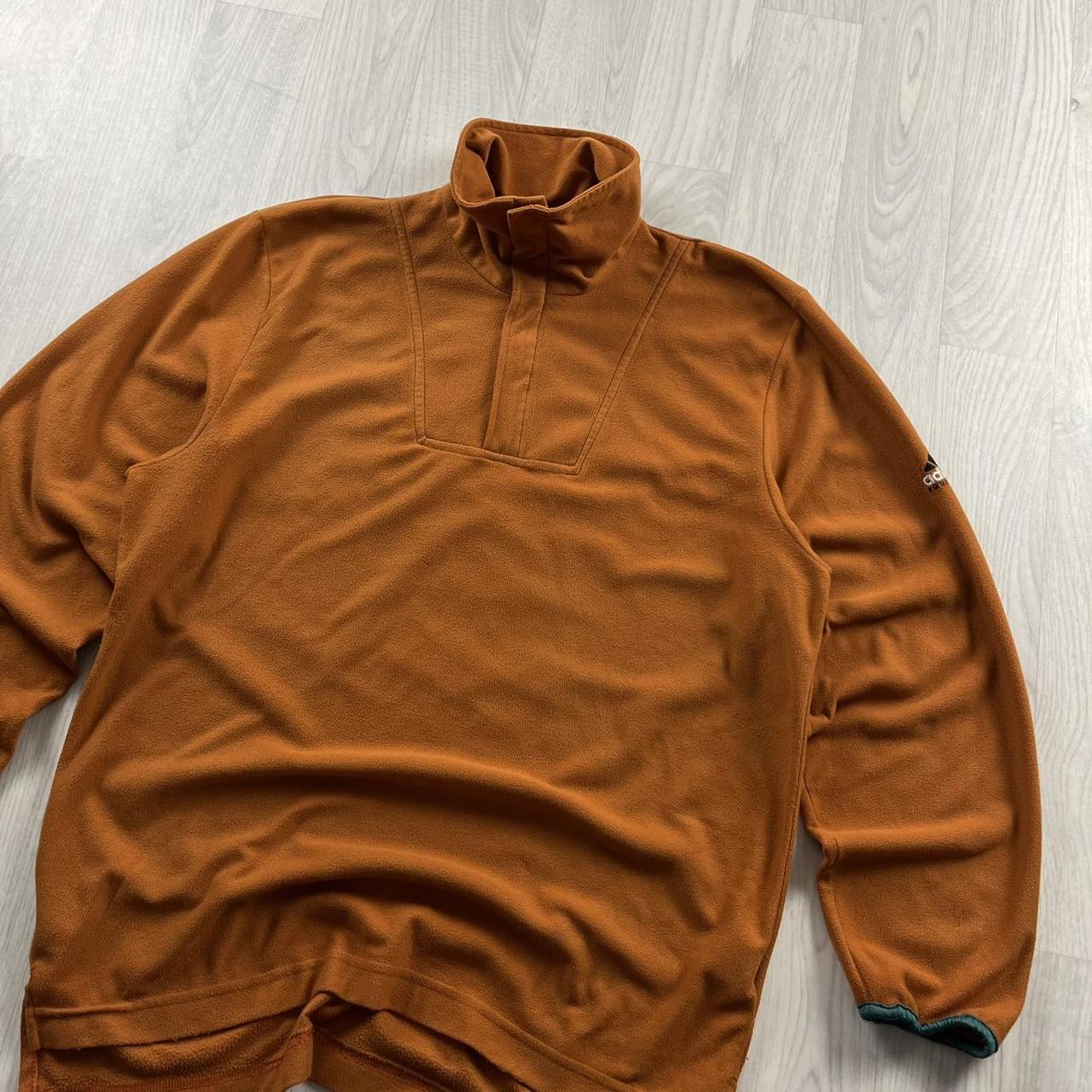 VINTAGE Y2K ADIDAS EQUIPMENT QUARTER ZIP FLEECE SWEATSHIRT ORANGE