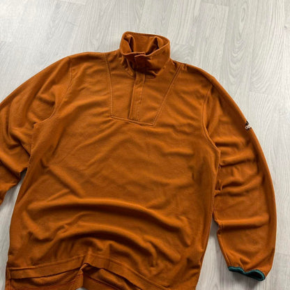 VINTAGE Y2K ADIDAS EQUIPMENT QUARTER ZIP FLEECE SWEATSHIRT ORANGE