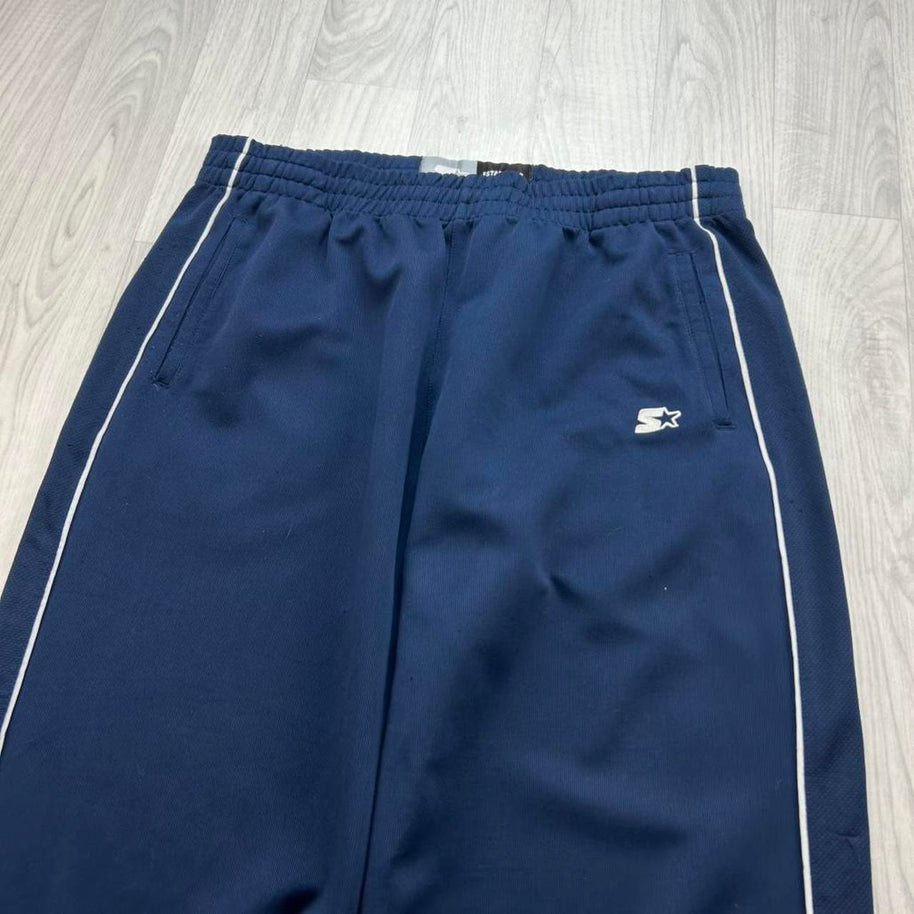VINTAGE Y2K STARTER BAGGY TRACKSUIT BOTTOMS NAVY