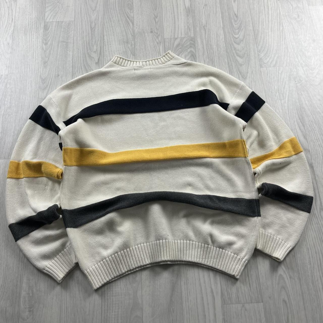 VINTAGE Y2K NAUTICA CHUNKY STRIPED KNITTED JUMPER CREAM