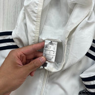 VINTAGE Y2K ADIDAS REAL MADRID HOODED WINDBREAKER JACKET WHITE