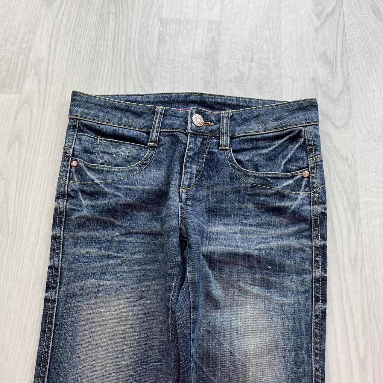 VINTAGE Y2K VICTORIA LOW RISE SLIM BOOTCUT JEANS NAVY BLUE