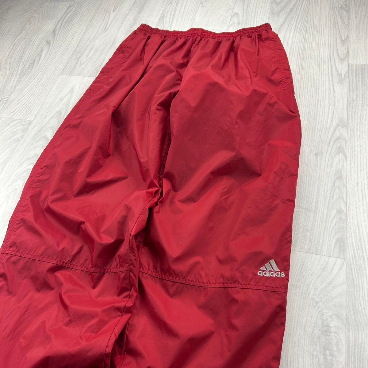 VINTAGE Y2K ADIDAS SIDE STRIPE BAGGY TRACKSUIT BOTTOMS RED