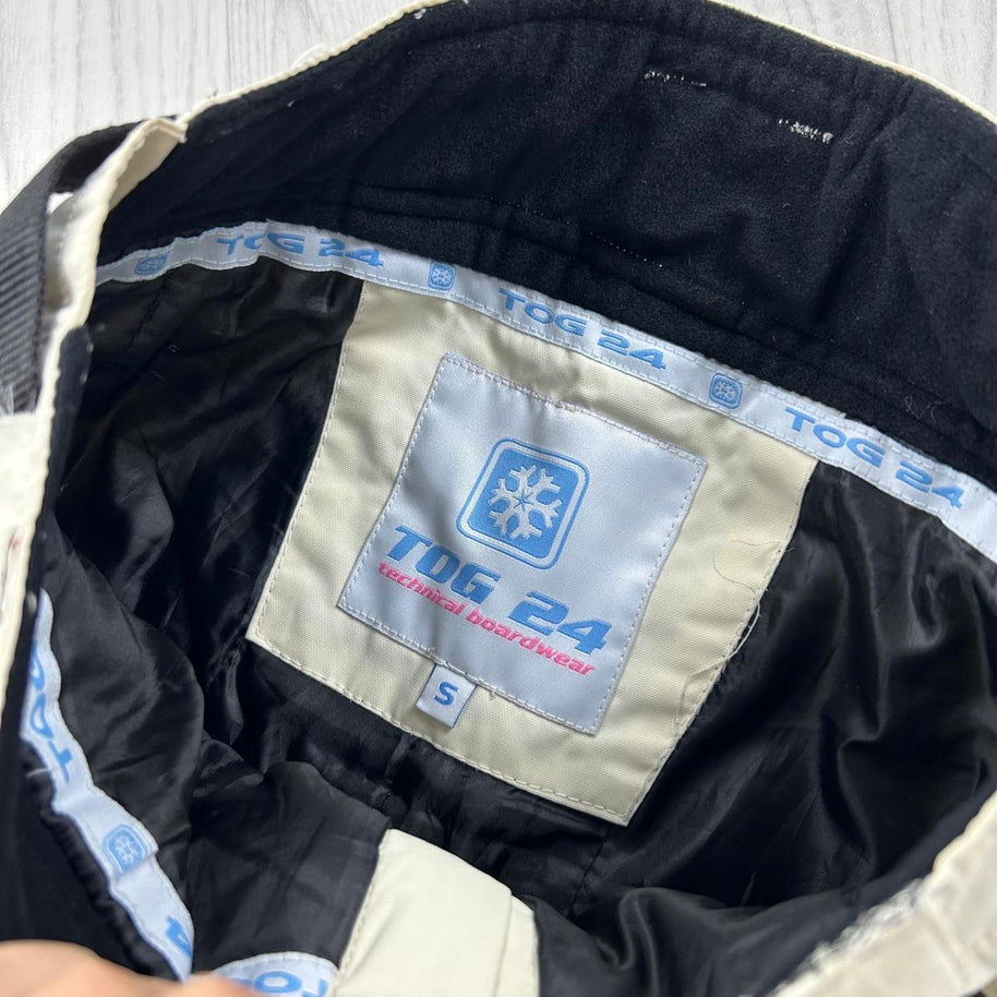 VINTAGE Y2K TOG 24 BAGGY SKI PANTS SALOPETTES CREAM