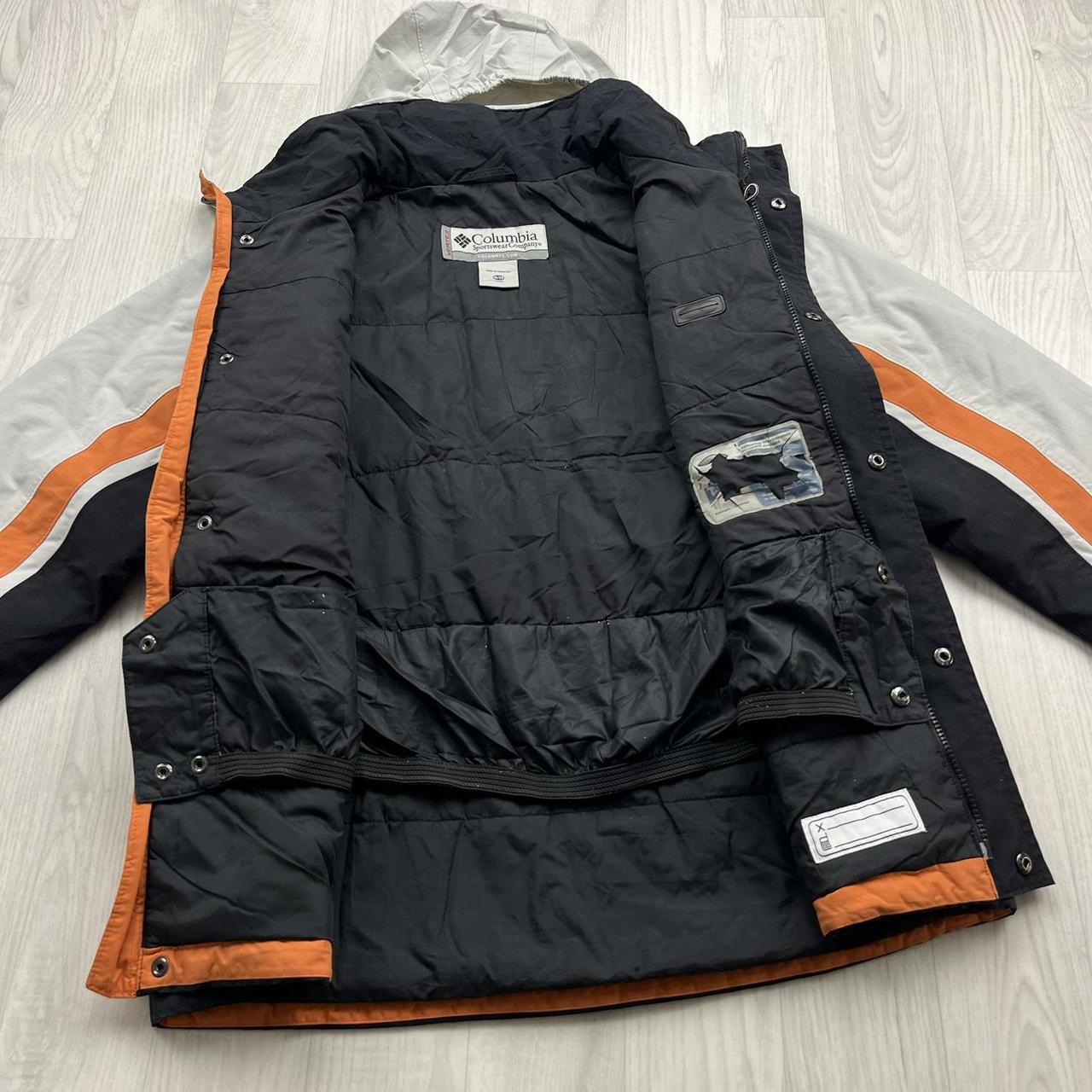 VINTAGE 00s COLUMBIA UTILITY PADDED SKI JACKET BLACK ORANGE