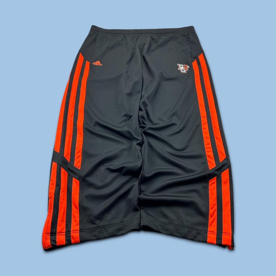 VINTAGE Y2K ADIDAS SIDE STRIPE WIDE LEG TRACKSUIT BOTTOMS BLACK