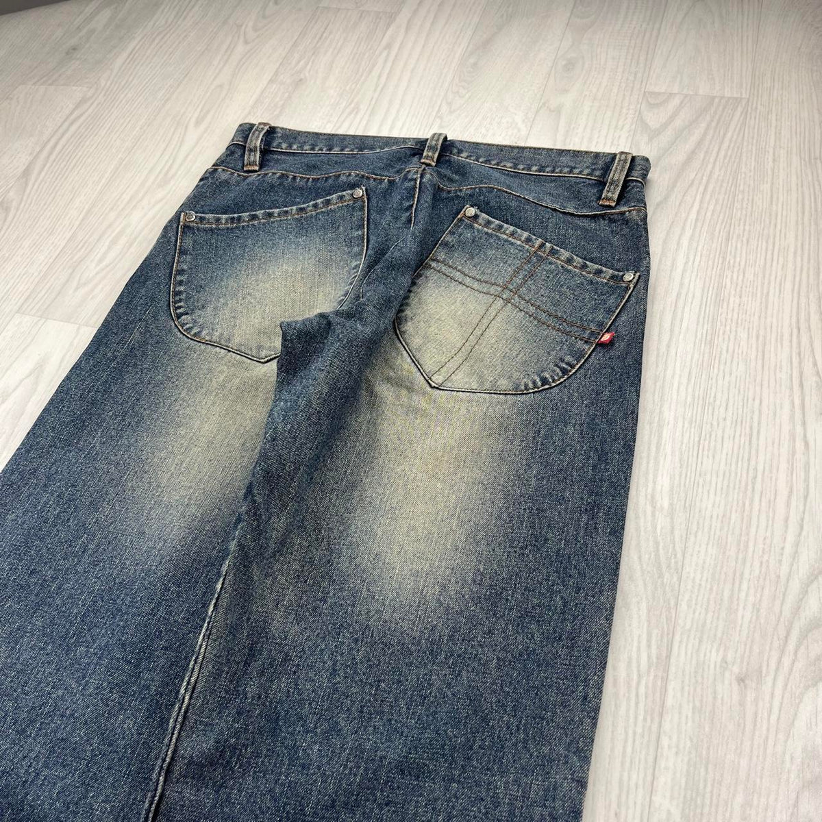 VINTAGE Y2K UTECH BAGGY BOOTCUT JEANS BLUE WASH