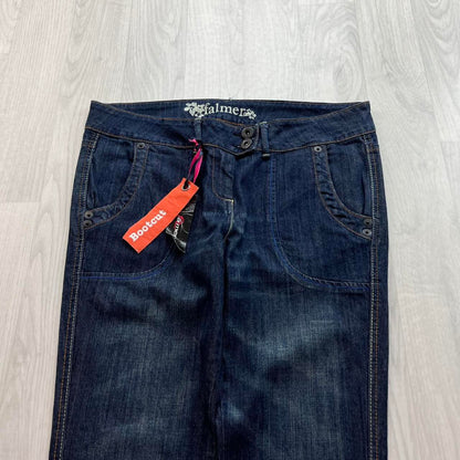 VINTAGE Y2K FALMER LOW RISE FLARED JEANS NAVY BLUE