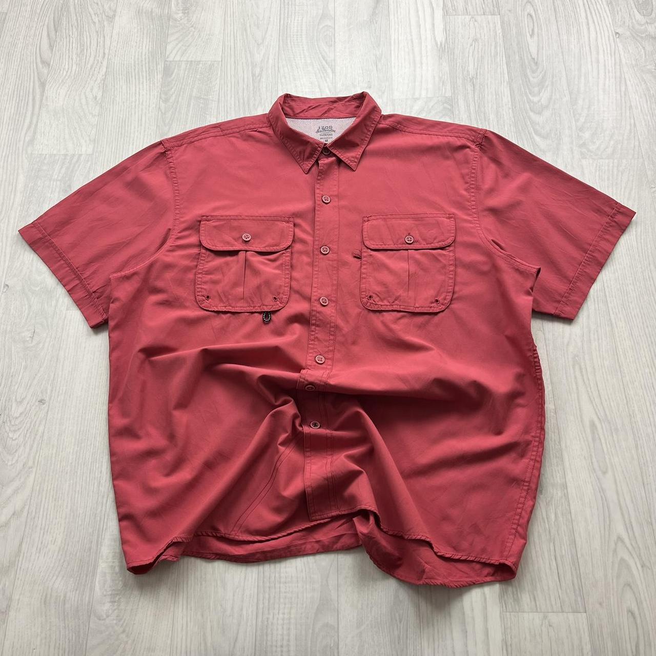 VINTAGE Y2K IZOD UTILITY SHORT SLEEVE SHIRT RED
