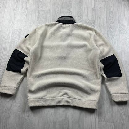 VINTAGE Y2K NAUTICA QUARTER ZIP FLEECE SWEATSHIRT CREAM