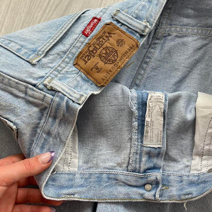 VINTAGE 00s WRANGLER BAGGY LOOSE JORTS LIGHT BLUE