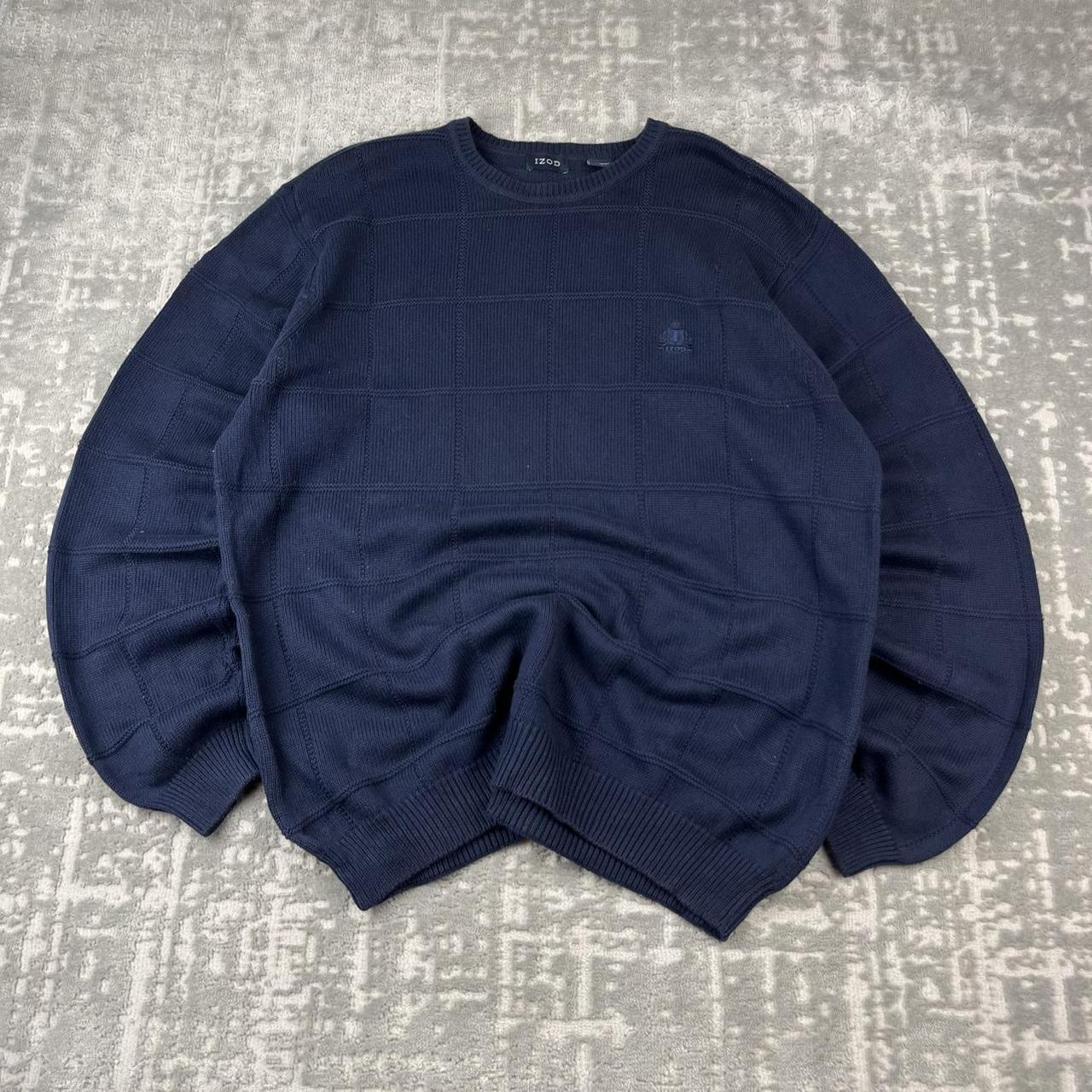 VINTAGE Y2K IZOD LIGHT KNITTED JUMPER NAVY
