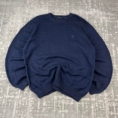VINTAGE Y2K IZOD LIGHT KNITTED JUMPER NAVY