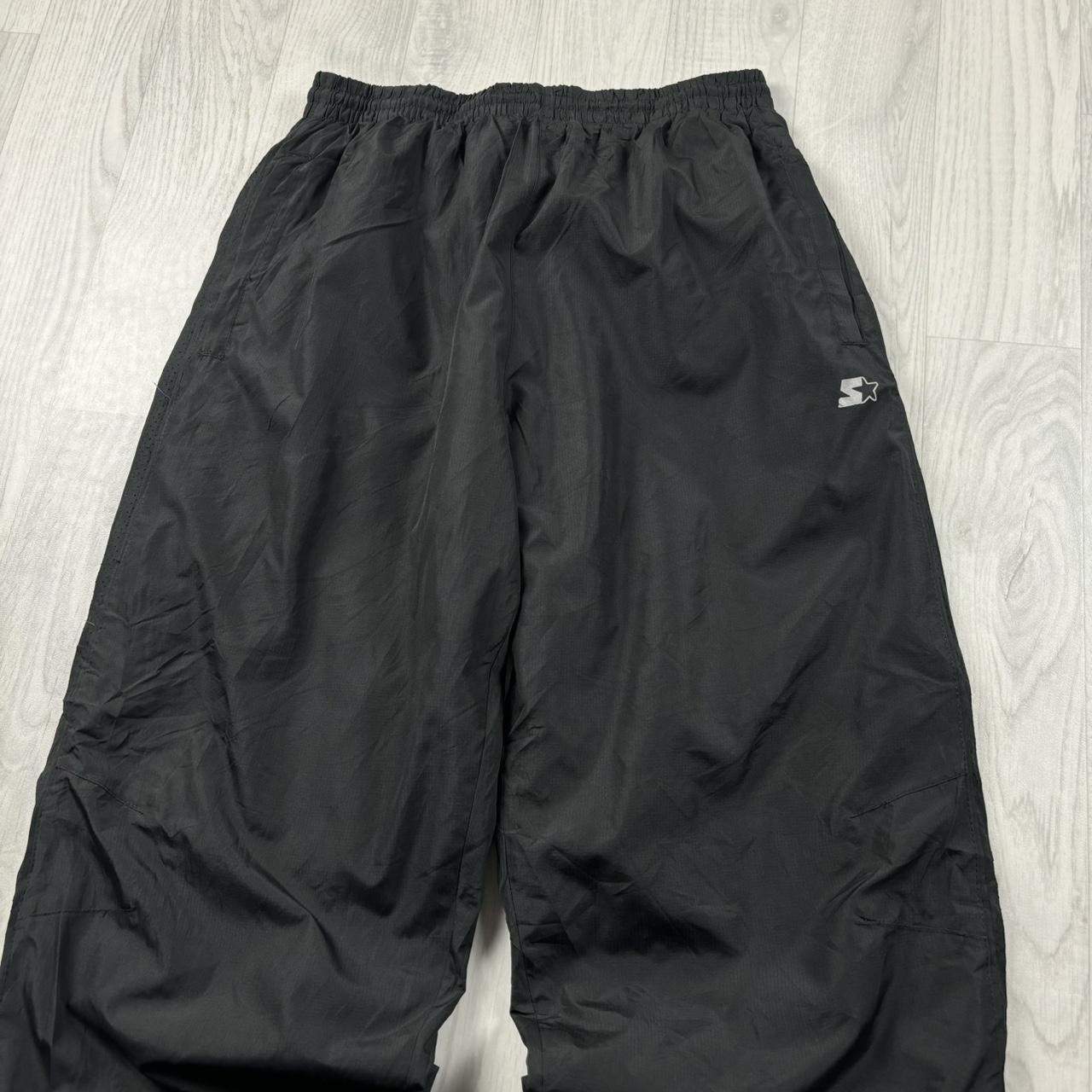 VINTAGE Y2K STARTER BAGGY TRACKSUIT BOTTOMS BLACK