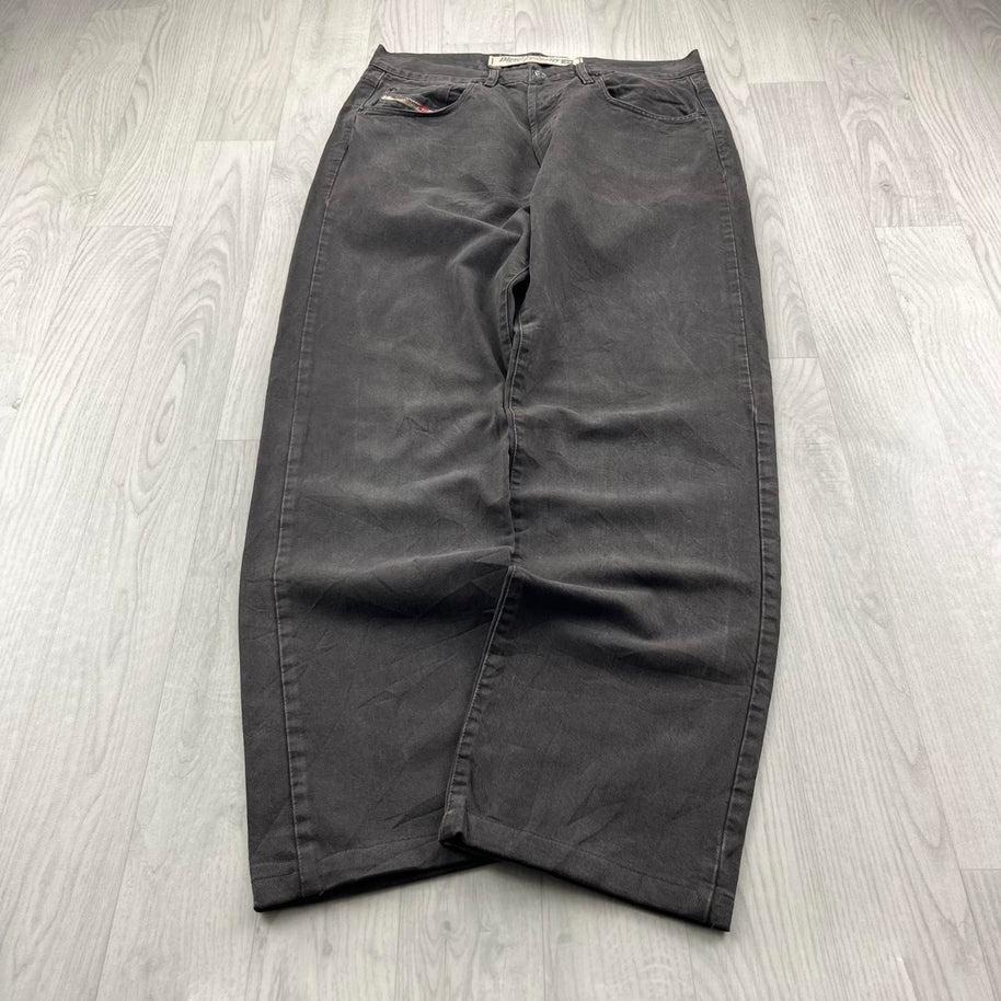 VINTAGE Y2K DIESEL STRAIGHT LEG BAGGY JEANS CHARCOAL GREY