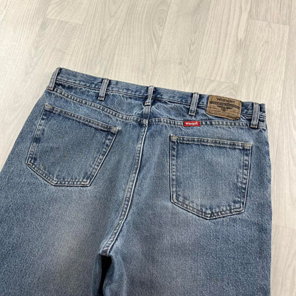 VINTAGE WRANGLER BAGGY LOOSE SKATER JORTS BLUE (38w)