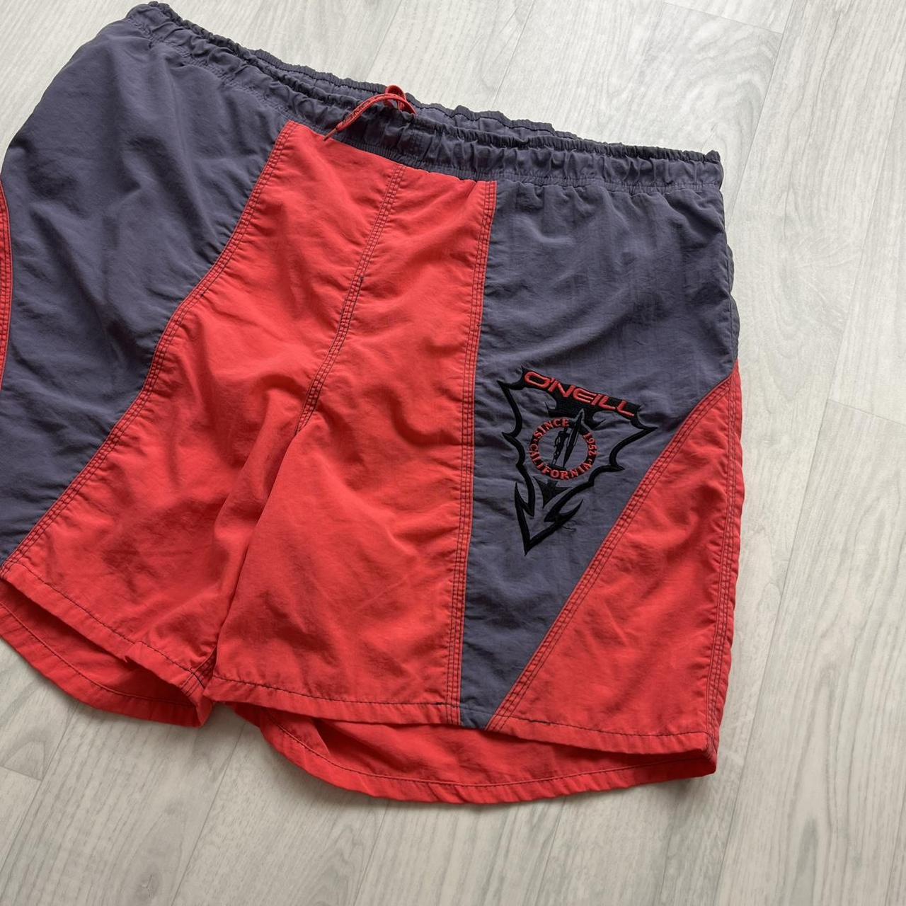 VINTAGE Y2K ONEILL SWIM SHORTS RED PURPLE