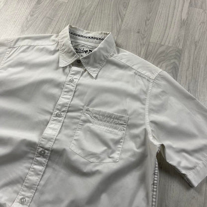 VINTAGE Y2K QUIKSILVER SHORT SLEEVE SHIRT WHITE