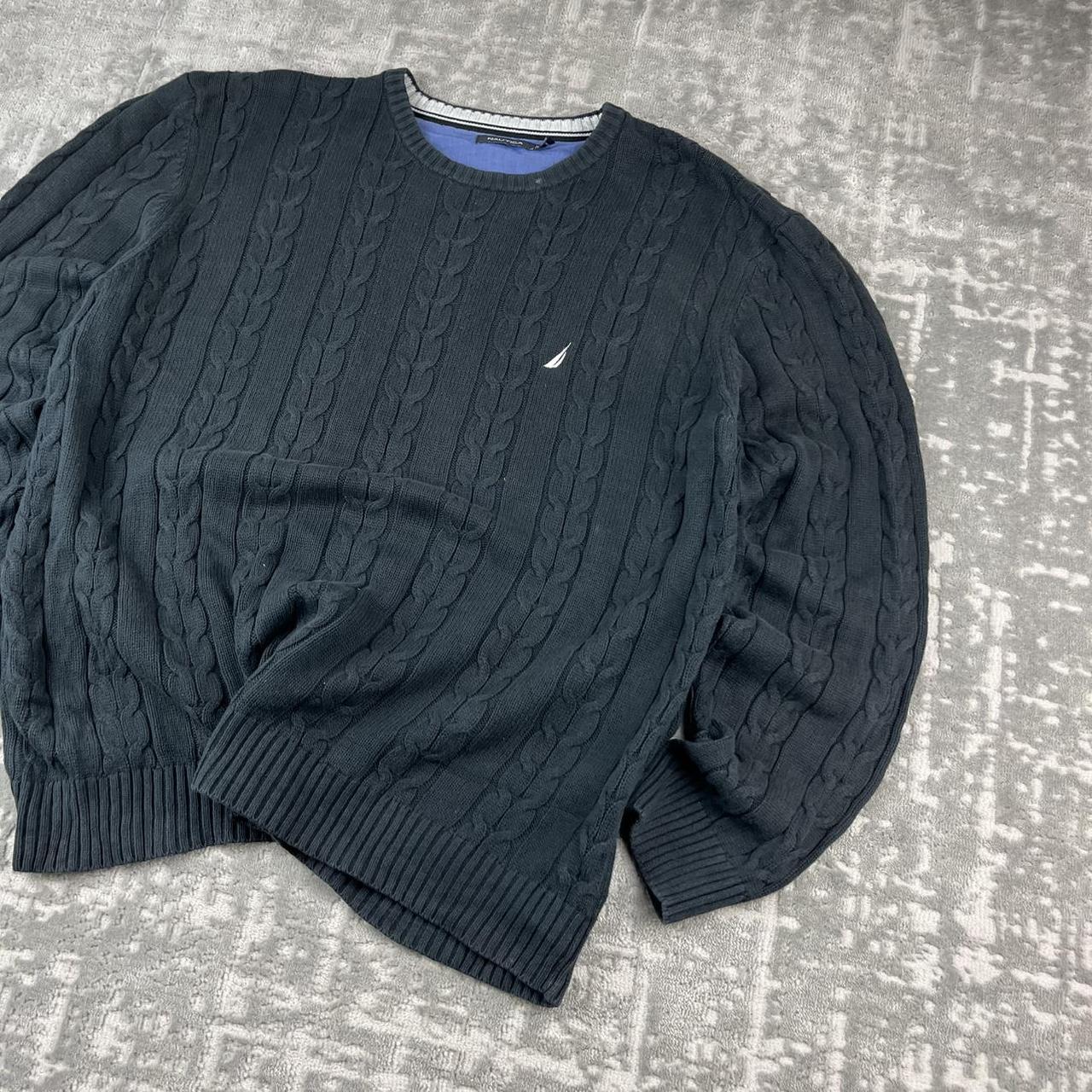 VINTAGE Y2K NAUTICA CHUNKY CABLE ESSENTIAL KNITTED JUMPER BLACK