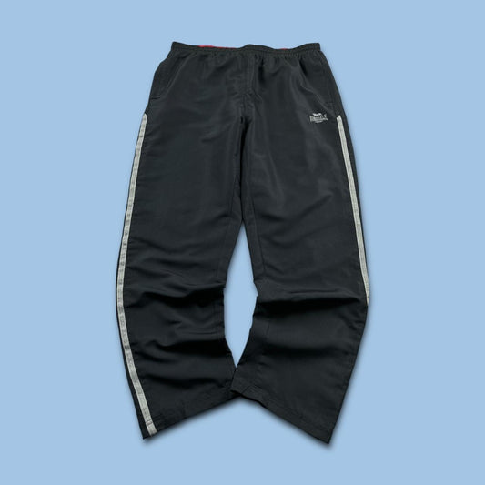 VINTAGE Y2K LONSDALE BAGGY TRACKSUIT BOTTOMS BLACK
