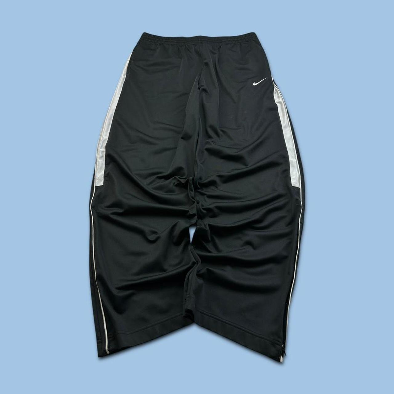 VINTAGE Y2K NIKE BASKETBALL WIDE LEG TRACKSUIT BOTTOMS BLACK