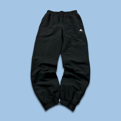 ADIDAS STRAIGHT LEG BAGGY TRACKSUIT BOTTOMS BLACK