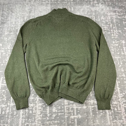 VINTAGE Y2K TOMMY HILFIGER LIGHT KNITTED JUMPER KHAKI
