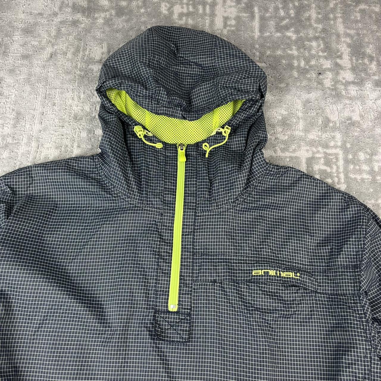 VINTAGE Y2K ANIMAL GINGHAM QUARTER ZIP WINDBREAKER JACKET