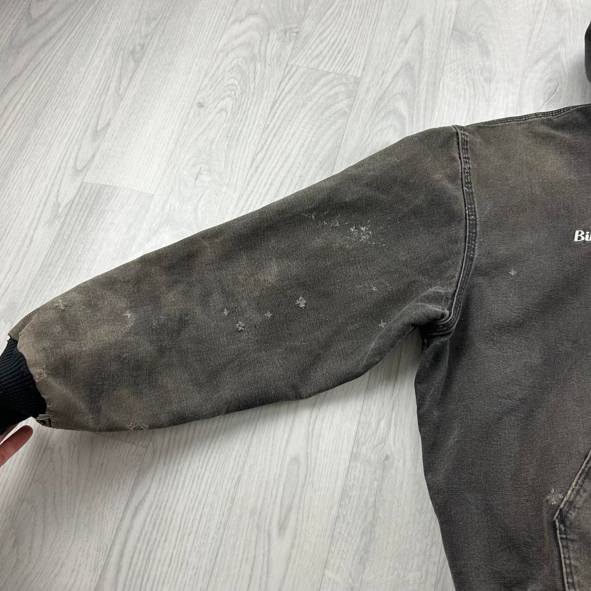 VINTAGE 90s WEAR GUARD WORKWEAR BOMBER JACKET GREY / BROWN