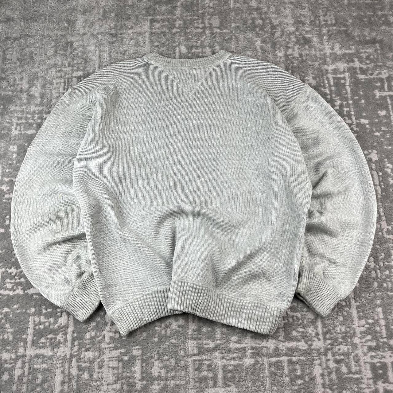 VINTAGE Y2K TOMMY HILFIGER CHUNKY ESSENTIAL KNITTED JUMPER GREY